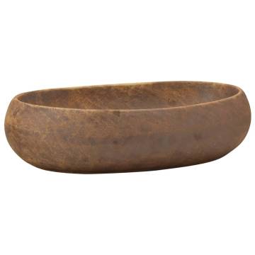 Countertop Basin Brown Oval - Elegant Ceramic Bathroom Sink