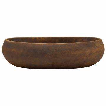 Countertop Basin Brown Oval - Elegant Ceramic Bathroom Sink