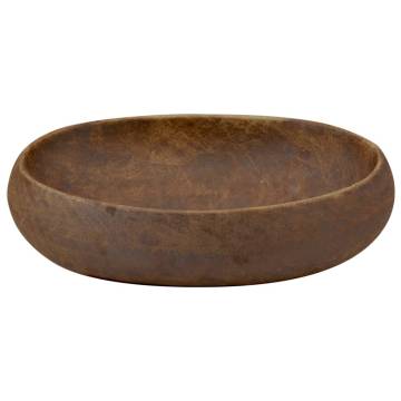 Countertop Basin Brown Oval - Elegant Ceramic Bathroom Sink