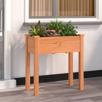 Planter with Liner Brown - Solid Wood Fir 71x37x76 cm | HipoMarket