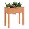 Planter with Liner Brown - Solid Wood Fir 71x37x76 cm | HipoMarket