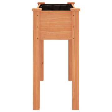 Planter with Liner Brown - Solid Wood Fir 71x37x76 cm | HipoMarket