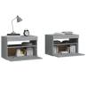 Stylish Grey Sonoma Bedside Cabinets with LED Lights - 2 pcs