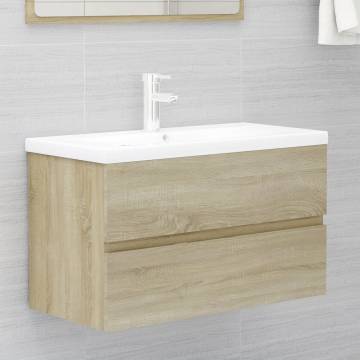 Stylish Bathroom Furniture Set - Sonoma Oak Engineered Wood