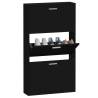 Stylish Black Shoe Cabinet - 59x17x108 cm | Hipomarket