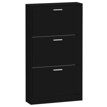 Stylish Black Shoe Cabinet - 59x17x108 cm | Hipomarket