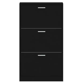 Stylish Black Shoe Cabinet - 59x17x108 cm | Hipomarket