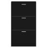 Stylish Black Shoe Cabinet - 59x17x108 cm | Hipomarket