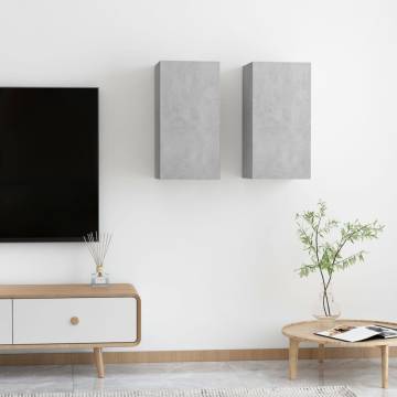 Stylish Concrete Grey TV Cabinets - 2 pcs | Hipomarket UK