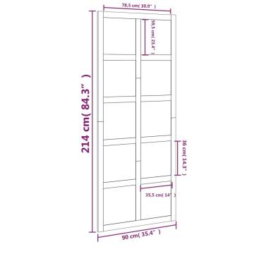 Barn Door White 90x1.8x214 cm Solid Wood Pine - HipoMarket