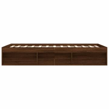 Brown Oak Bed Frame 140x200 cm | Modern & Stylish Furniture