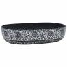 Elegant Black & Blue Oval Countertop Basin - 59x40 cm