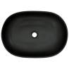 Elegant Black & Blue Oval Countertop Basin - 59x40 cm