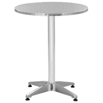 Stylish Garden Table Silver 60x70 cm - Durable Aluminium