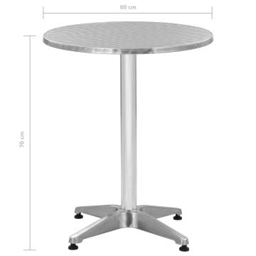 Stylish Garden Table Silver 60x70 cm - Durable Aluminium