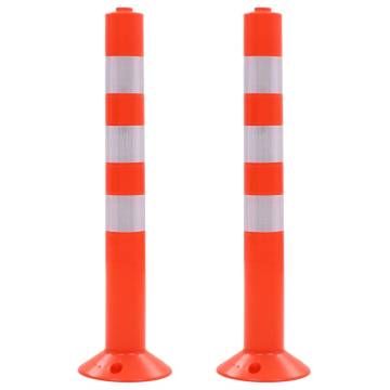 Traffic Control Bollards 2 pcs Plastic 75 cm - Hipomarket UK