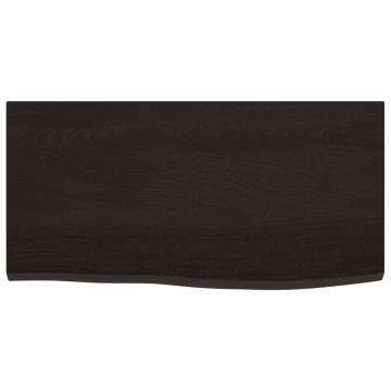 Dark Brown Solid Oak Bathroom Countertop - 60x30 cm