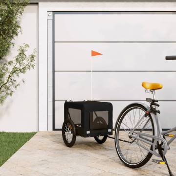 Durable Pet Bike Trailer | Black Oxford Fabric & Iron