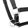 Adjustable Real Leather Headcollar for Ponies - Black