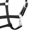 Adjustable Real Leather Headcollar for Ponies - Black