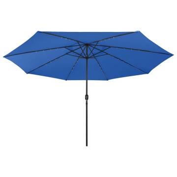 Outdoor Parasol with LED Lights - Azure Blue 400 cm | HipoMarket