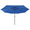 Outdoor Parasol with LED Lights - Azure Blue 400 cm | HipoMarket