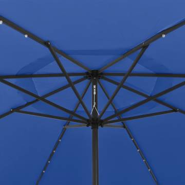 Outdoor Parasol with LED Lights - Azure Blue 400 cm | HipoMarket