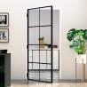 Interior Door Black 93x201.5 cm Tempered Glass&Aluminium Colour black and transparent Size 93 x 201.5 cm Quantity in Package 1 Pattern 4x2 grids 