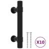 10 pcs Black Stainless Steel Cabinet Handles - Vintage Style