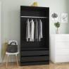 Wardrobe Black 100x50x200 cm Engineered Wood Colour black Size 100 x 50 x 200 cm Quantity in Package 1 Amount 2 drawers 