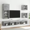 TV Cabinet with LED Lights - Concrete Grey, 40.5x30x102 cm