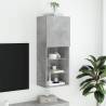 TV Cabinet with LED Lights - Concrete Grey, 40.5x30x102 cm