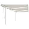 Manual Retractable Awning with LED 6x3 m Cream Colour cream Size 6 x 3 m Quantity in Package 1 