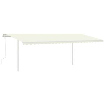 Manual Retractable Awning with LED - 6x3m Cream | HipoMarket