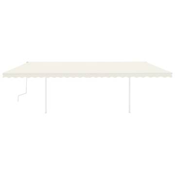 Manual Retractable Awning with LED - 6x3m Cream | HipoMarket