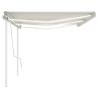 Manual Retractable Awning with LED - 6x3m Cream | HipoMarket