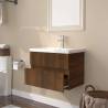 Stylish Brown Oak Sink Cabinet with Built-in Basin