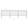 Elegant Black Steel Garden Fence 5.1x1.2m with Spear Top