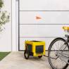 Pet Bike Trailer Yellow and Black Oxford Fabric&Iron Colour yellow Size 54.5 x 120 x 53 cm 