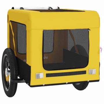 Pet Bike Trailer - Yellow & Black Oxford Fabric | HipoMarket