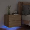 Wall-mounted Bedside Cabinet with LED Lights Sonoma Oak Colour sonoma oak Quantity in Package 1 