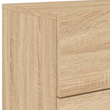 Wall-Mounted Bedside Cabinet with LED Lights - Sonoma Oak