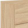 Wall-Mounted Bedside Cabinet with LED Lights - Sonoma Oak