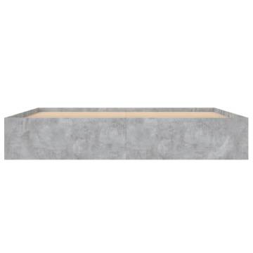 Concrete Grey Bed Frame 200x200 cm | Modern & Durable Design