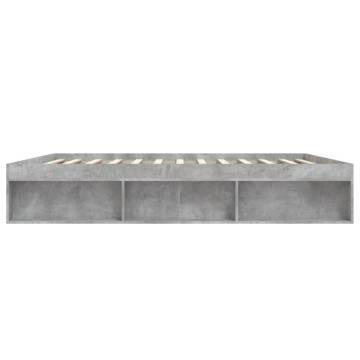 Concrete Grey Bed Frame 200x200 cm | Modern & Durable Design