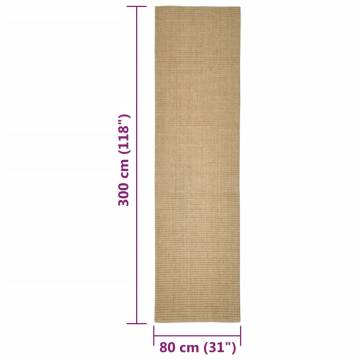 Durable Sisal Rug for Scratching Post | 80x300 cm | HipoMarket