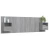 Stylish Grey Sonoma Bed Headboard with Cabinets | Hipomarket