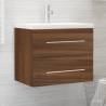 Sink Cabinet with Built-in Basin Brown Oak Engineered Wood Colour brown oak Size 60 x 38.5 x 48 cm Quantity in Package 1 Model without faucet 