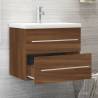 Brown Oak Sink Cabinet with Built-in Basin - Stylish & Practical