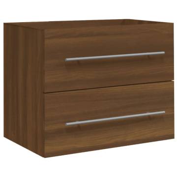 Brown Oak Sink Cabinet with Built-in Basin - Stylish & Practical